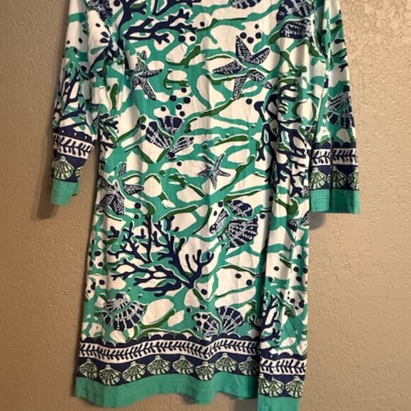 Barbara Gerwit Coral Reef Tunic Dress Top – Size M Starfish Seashell Resortwear - Picture 2 of 4